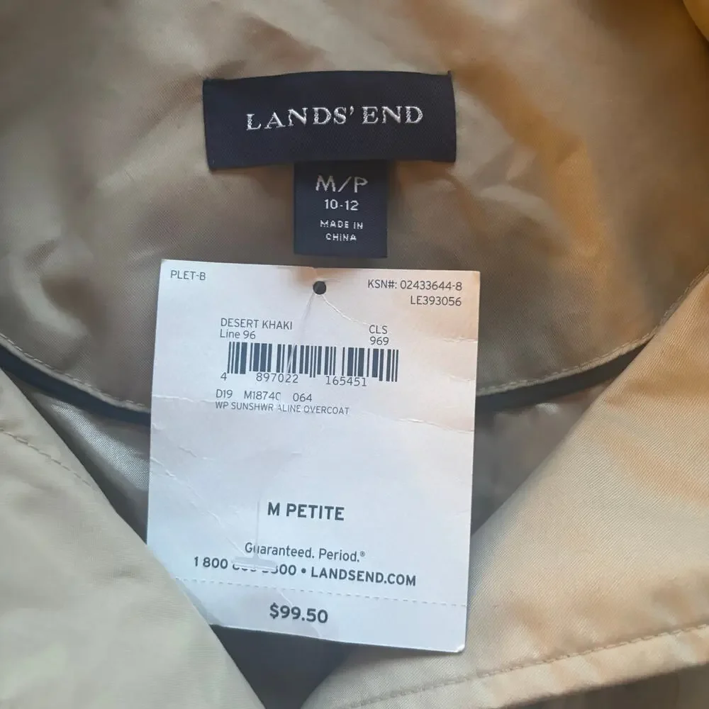 NWT Lands End Women’s Removable Hooded Trench Coat Sz M Petite  - Picture 4 of 7